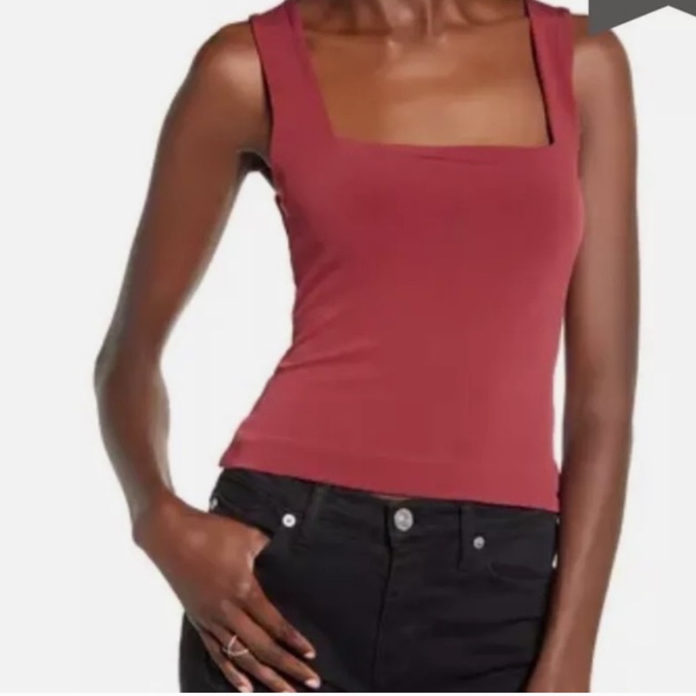 Leith Square Neck Red Wine tank top